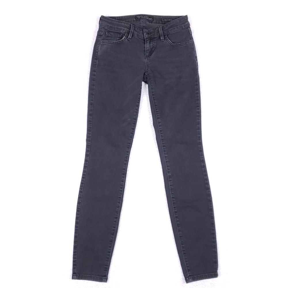Guess‎ Jeans Womens 24 Kate Skinny Black Denim Rhinestone Bling Y2K Aesthetic
